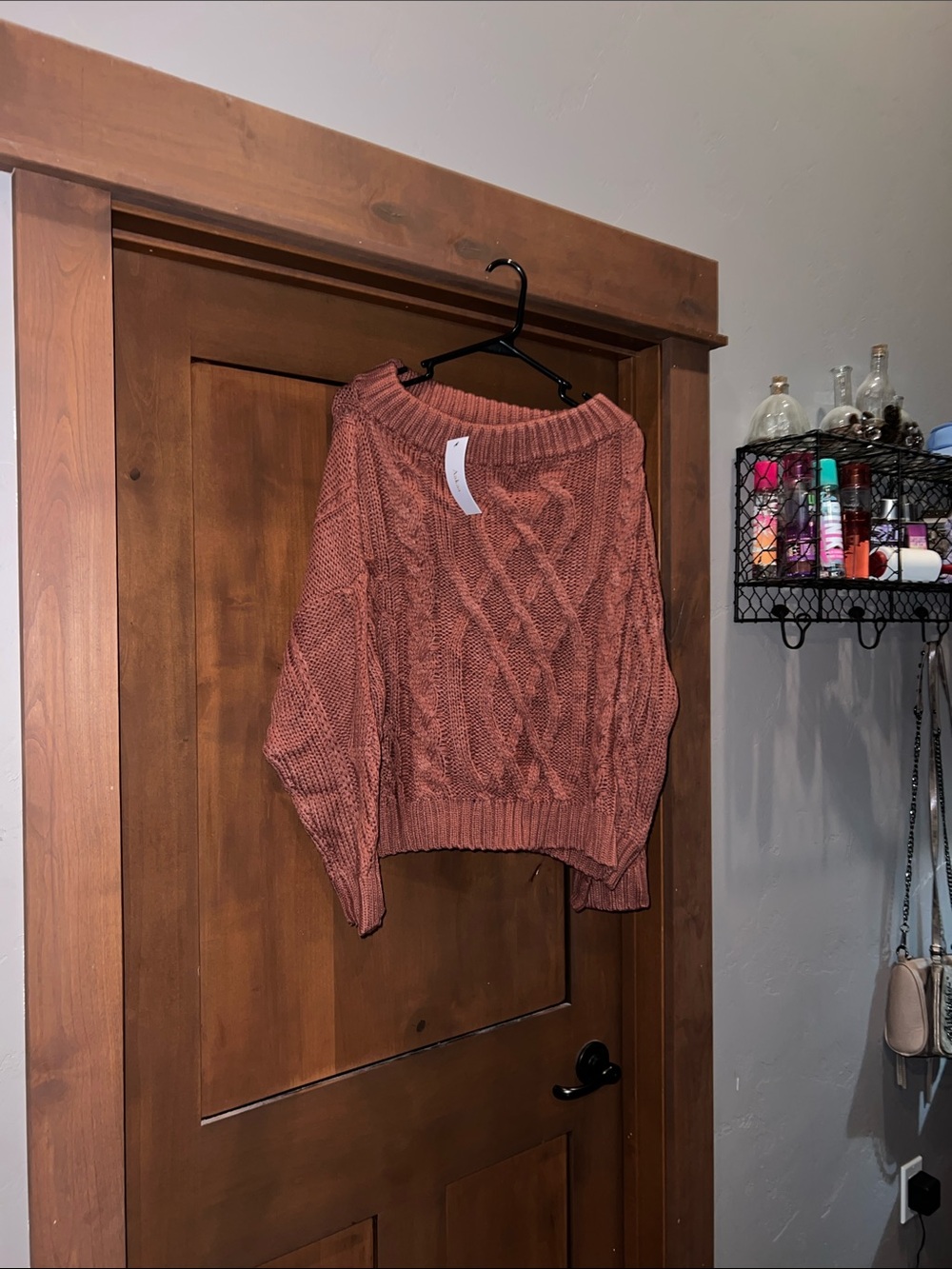 Off The Shoulder Sweater-Apricot